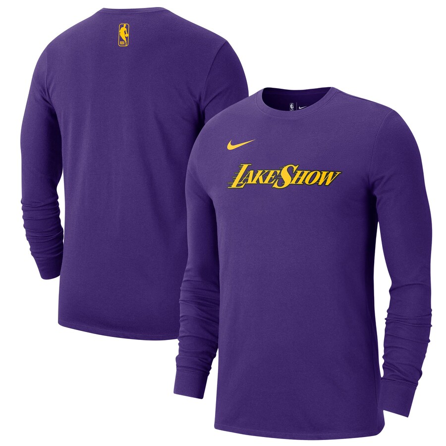 Men's Los Angeles Lakers Nike Purple 2024/25 City Edition Essential Logo Long Sleeve T-Shirt - Vujersey Los Angeles Rams
