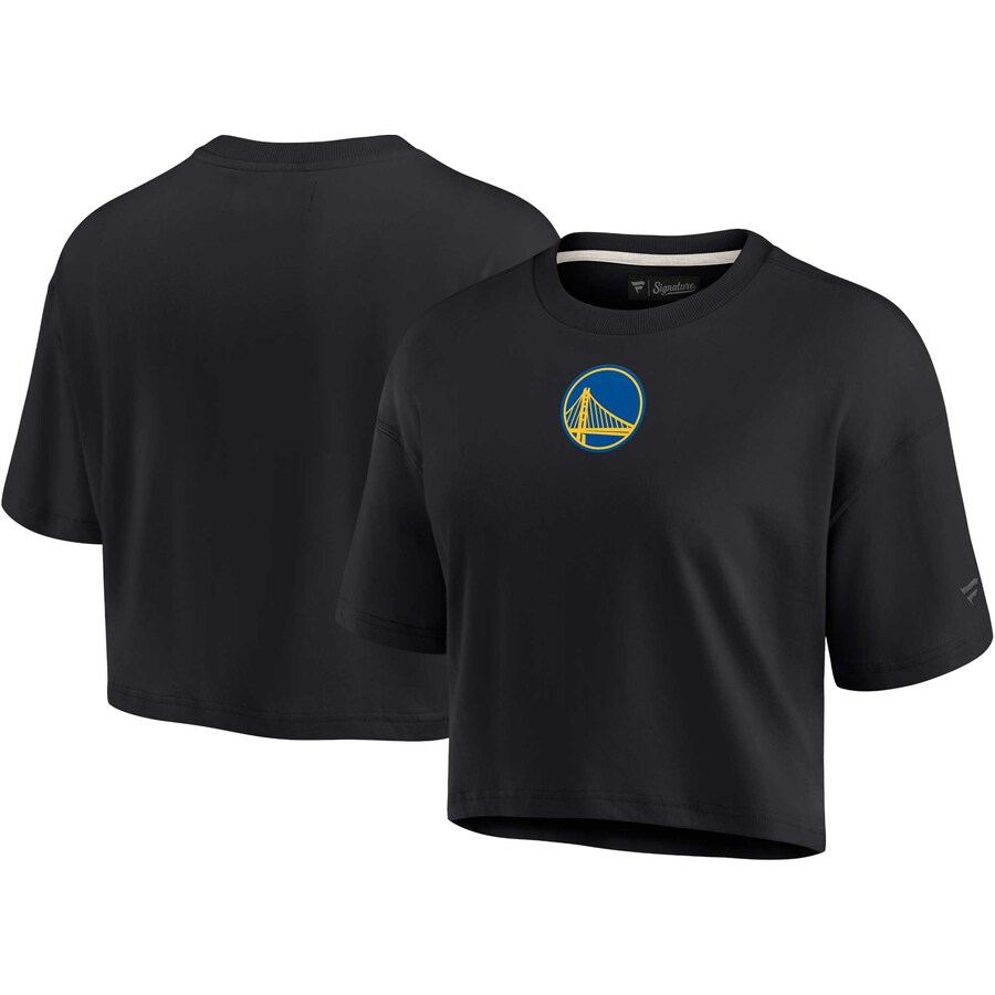 Women's Golden State Warriors Fanatics Black Elements Super Soft Boxy Cropped T-Shirt - Vujersey Los Angeles Rams