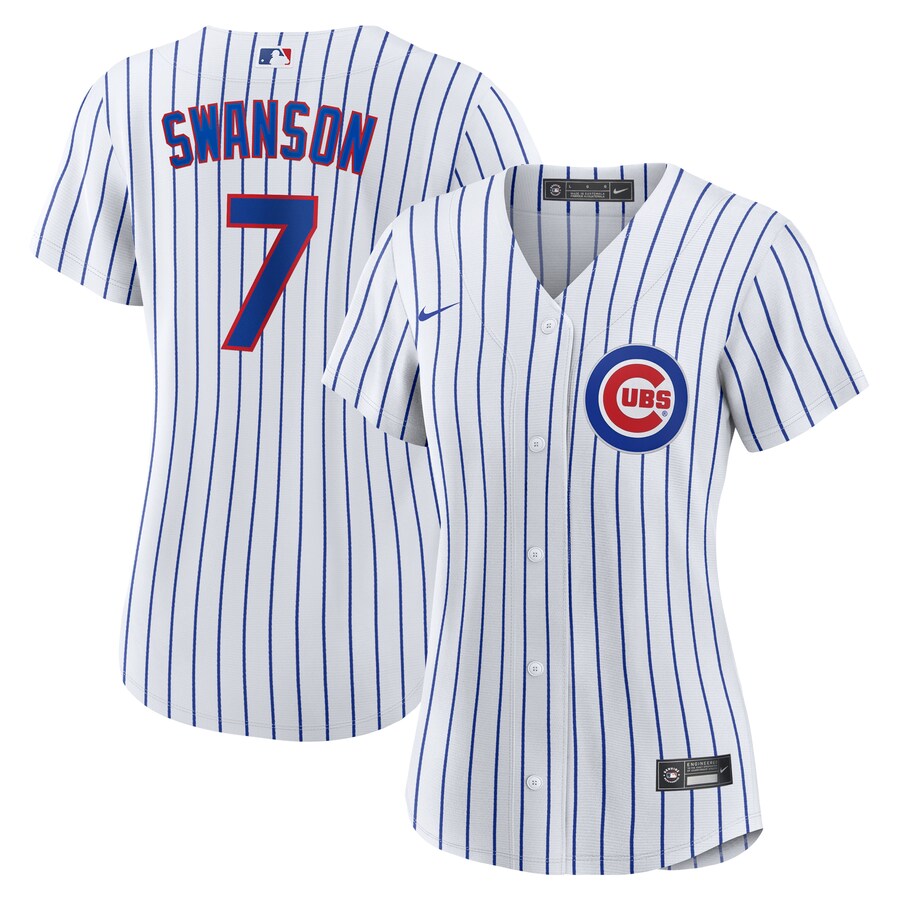 Women's Chicago Cubs Dansby Swanson Nike White/Royal Home Replica Player Jersey - Vujersey Los Angeles Rams