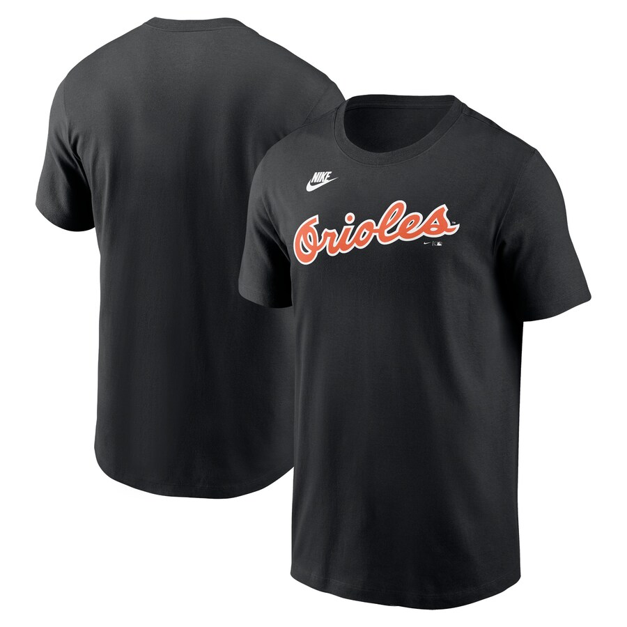 Men's Baltimore Orioles Nike Black Cooperstown Wordmark T-Shirt - Vujersey Los Angeles Rams