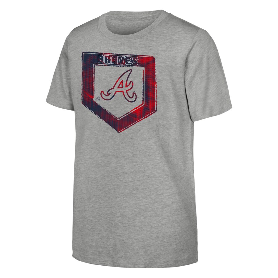 Youth Atlanta Braves Heather Gray Stolen Base T-Shirt - Vujersey Los Angeles Rams