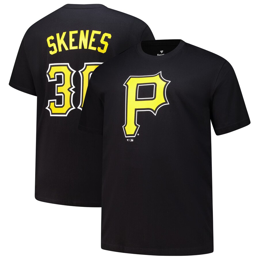 Men's Pittsburgh Pirates Paul Skenes Profile Black Big & Tall Name & Number T-Shirt - Vujersey Los Angeles Rams