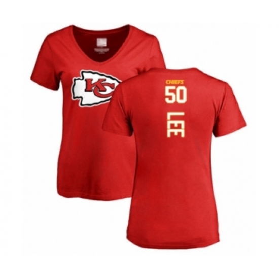 Football Women's Kansas City Chiefs #50 Darron Lee Red Backer T-Shirt - Vujersey Los Angeles Rams