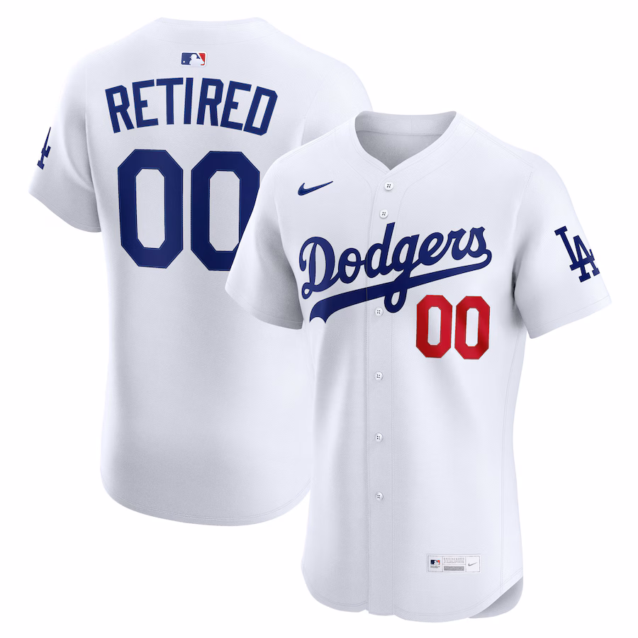 Men's Los Angeles Dodgers Nike White Home Elite Pick-A-Player Retired Roster Jersey - Vujersey Los Angeles Rams