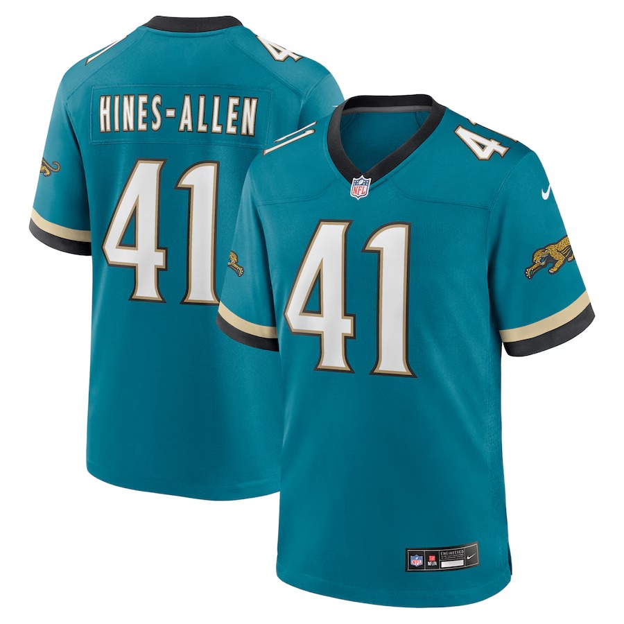 Men's Jacksonville Jaguars Josh Hines-Allen Nike Teal Prowler Throwback Player Game Jersey - Vujersey Los Angeles Rams