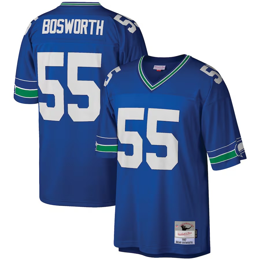 Men's Seattle Seahawks Brian Bosworth Mitchell & Ness Royal Legacy Replica Jersey - Vujersey Los Angeles Rams
