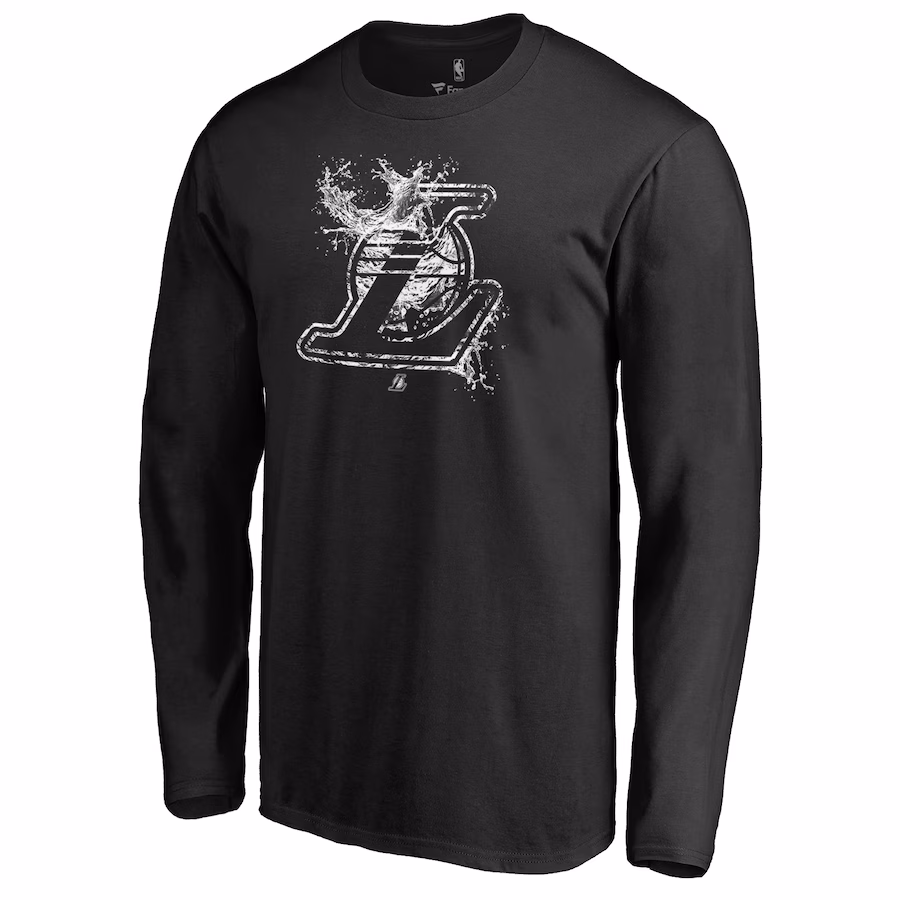 Men's Los Angeles Lakers Black Splash Long Sleeve T-Shirt - Vujersey Los Angeles Rams