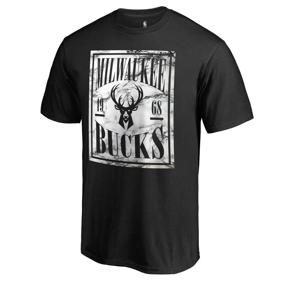 Men's Milwaukee Bucks Black Court Vision T-Shirt - Vujersey Los Angeles Rams