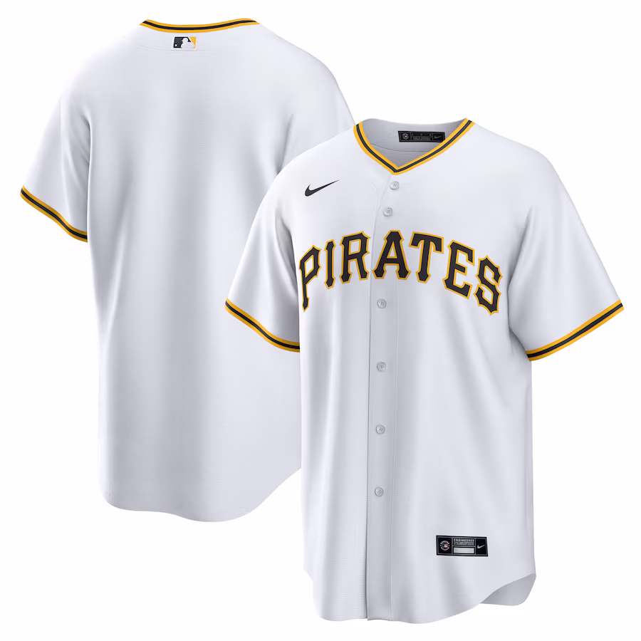 Men's Pittsburgh Pirates Nike White Home Replica Team Jersey - Vujersey Los Angeles Rams