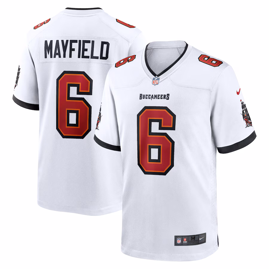 Men's Tampa Bay Buccaneers Baker Mayfield Nike White Away Game Jersey - Vujersey Los Angeles Rams