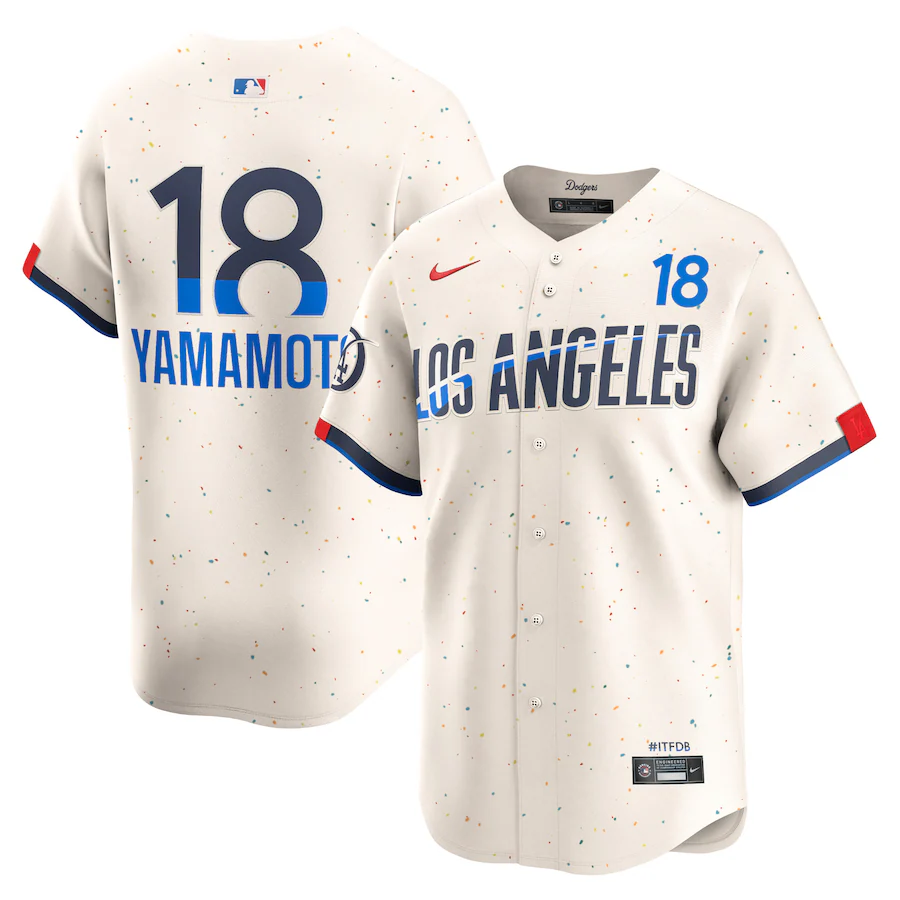 Men's Los Angeles Dodgers Yoshinobu Yamamoto Nike Cream 2024 City Connect Limited Player Jersey - Vujersey Los Angeles Rams