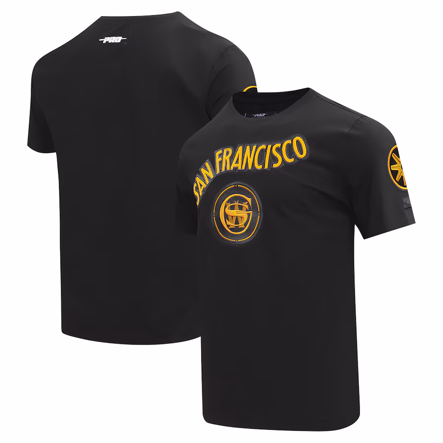 Men's Golden State Warriors Pro Standard Black T-Shirt - Vujersey Los Angeles Rams