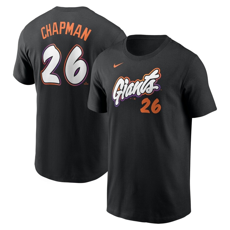 Men's San Francisco Giants Matt Chapman Nike Anthracite 2025 City Connect Fuse Name & Number T-Shirt - Vujersey Los Angeles Rams