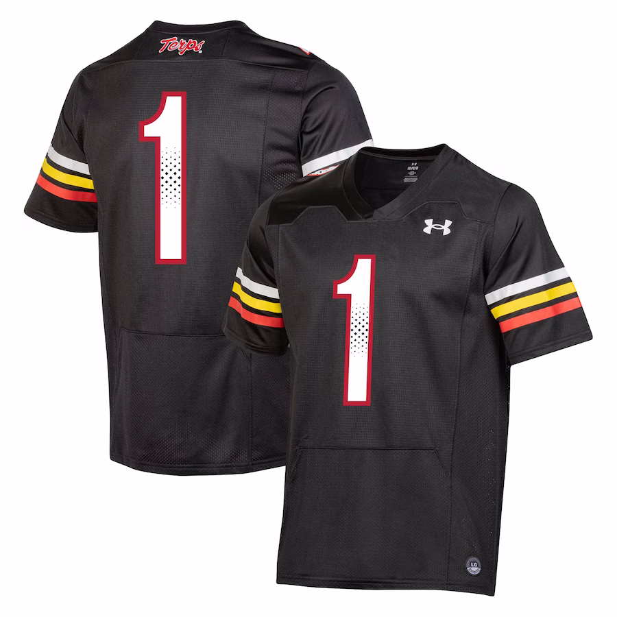 #1 Maryland Terrapins Under Armour Youth Replica Football Jersey - Black - Vujersey Los Angeles Rams