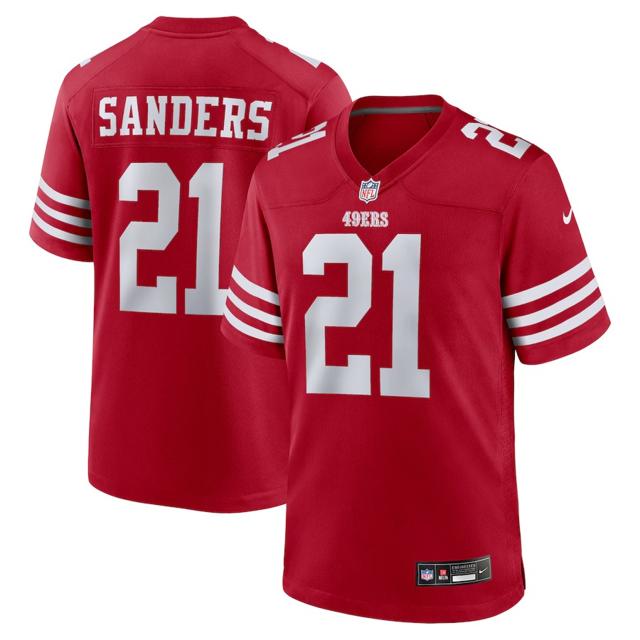 Men's San Francisco 49ers Deion Sanders Nike Scarlet Team Retired Player Game Jersey - Vujersey Los Angeles Rams