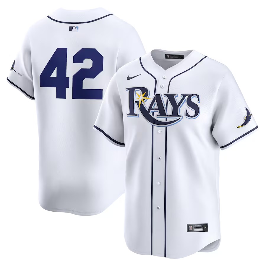 Men's Tampa Bay Rays  Nike White 2024 Jackie Robinson Day Home Limited Jersey - Vujersey Los Angeles Rams