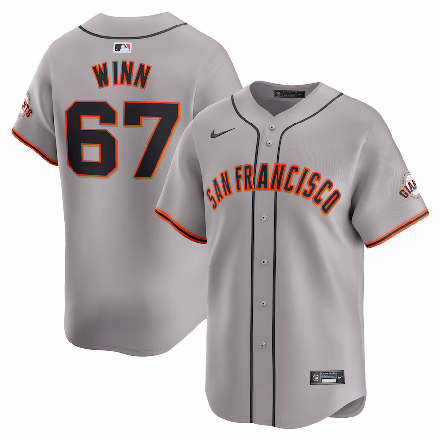 Men's San Francisco Giants Keaton Winn Nike Gray Away Limited Player Jersey - Vujersey Los Angeles Rams