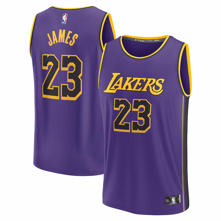 Men's Los Angeles Lakers LeBron James Fanatics Purple 2022/23 Fast Break Replica Jersey - Statement Edition - Vujersey Los Angeles Rams