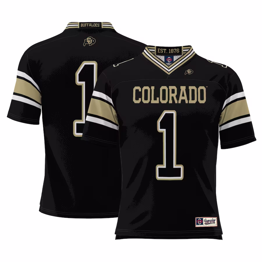 #1 Colorado Buffaloes GameDay Greats Endzone Football Jersey - Black - Vujersey Los Angeles Rams