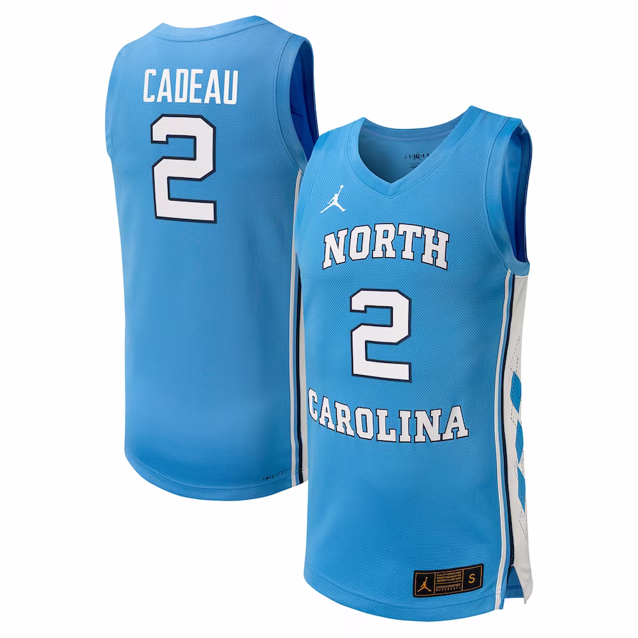 Elliot Cadeau North Carolina Tar Heels Jordan Brand NIL Basketball Replica Player Jersey - Carolina Blue - Vujersey Los Angeles Rams