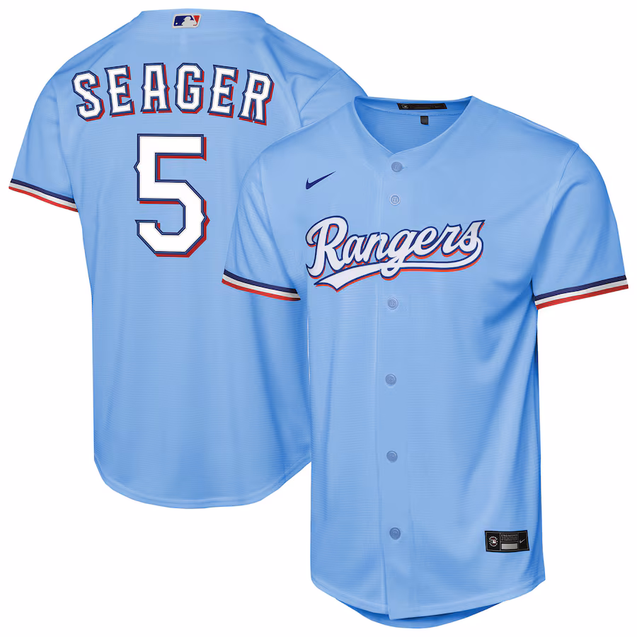 Youth Texas Rangers Corey Seager Nike Light Blue Alternate Replica 2.0 Player Jersey - Vujersey Los Angeles Rams
