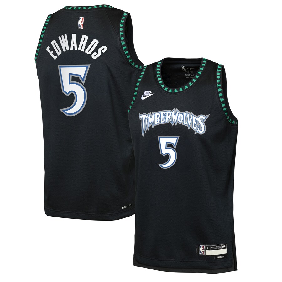 Youth Minnesota Timberwolves Anthony Edwards Nike Black Swingman Jersey - Classic Edition - Vujersey Los Angeles Rams