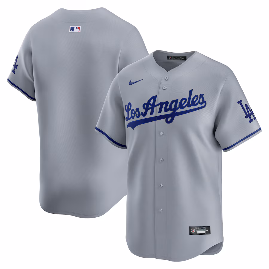 Men's Los Angeles Dodgers Nike Gray Away Limited Jersey - Vujersey Los Angeles Rams