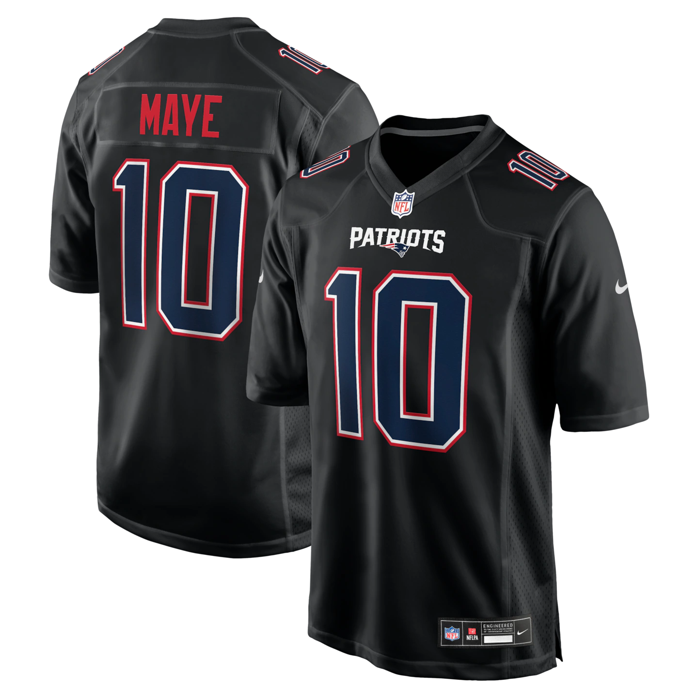 Men's New England Patriots Drake Maye Nike Carbon Black Fashion Game Jersey - Vujersey Los Angeles Rams
