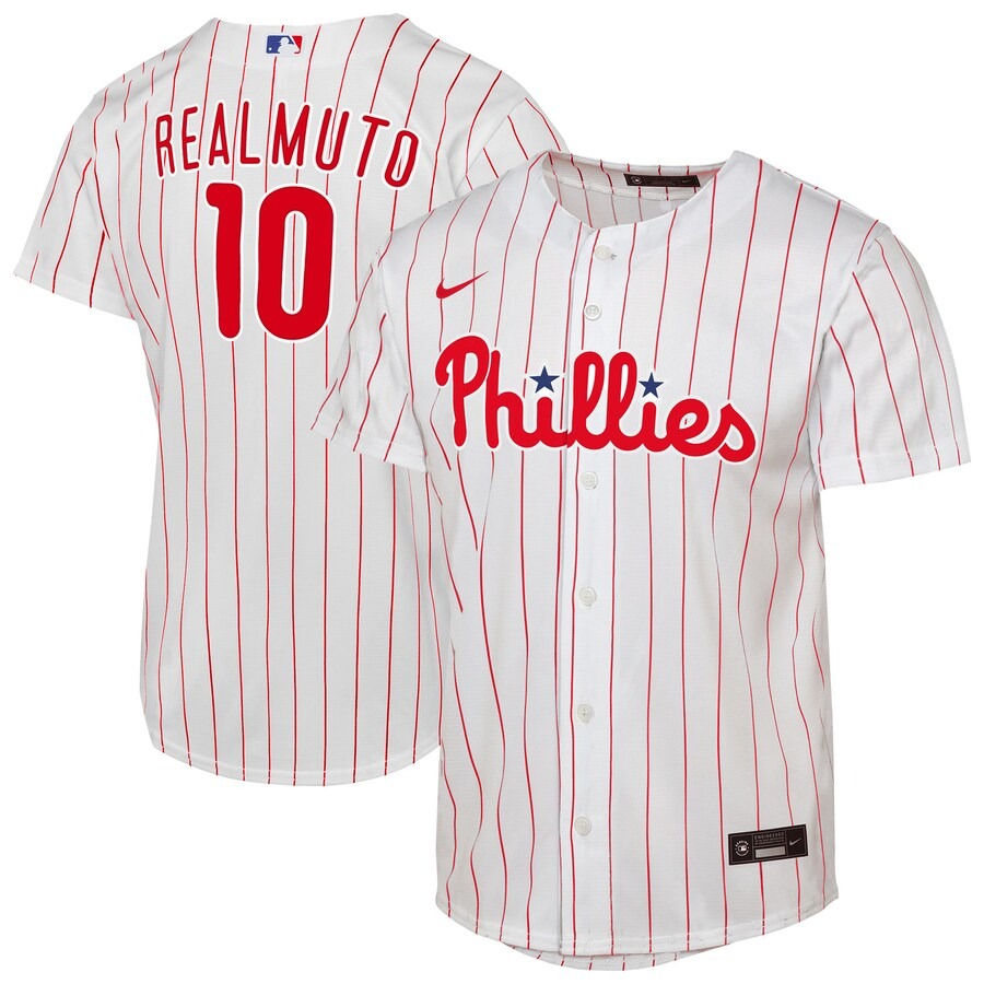 Youth Philadelphia Phillies J.T. Realmuto Nike White Home Replica Player Jersey