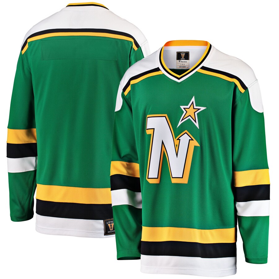 Men's Minnesota North Stars Fanatics Branded Green Premier Breakaway Heritage Blank Jersey