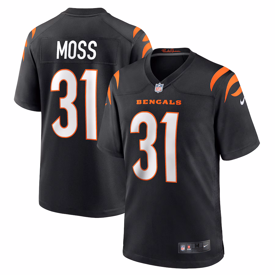 Men's Cincinnati Bengals Zack Moss Nike Black Game Jersey