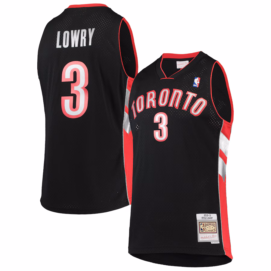 Men's Toronto Raptors Kyle Lowry Mitchell & Ness Black 2012/13 Hardwood Classics Swingman Jersey