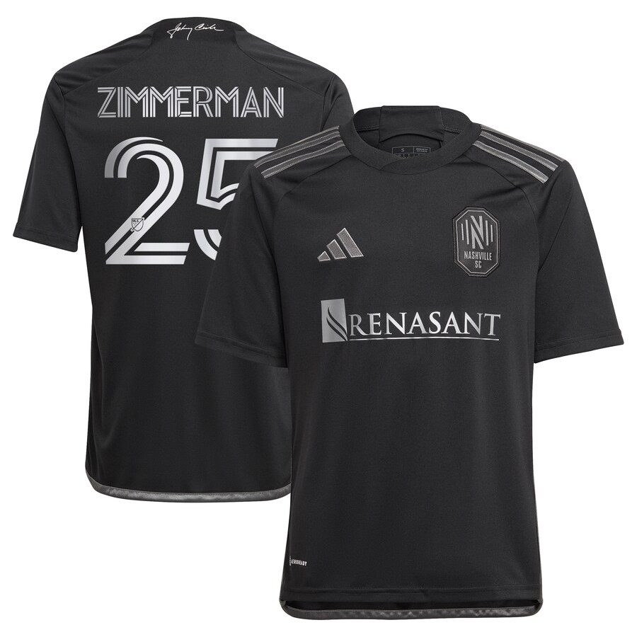 Youth Nashville SC Walker Zimmerman adidas Black 2023 Man In Black Kit Replica Player Jersey