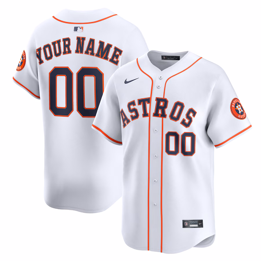 Youth Houston Astros Nike White Home Custom Limited Jersey