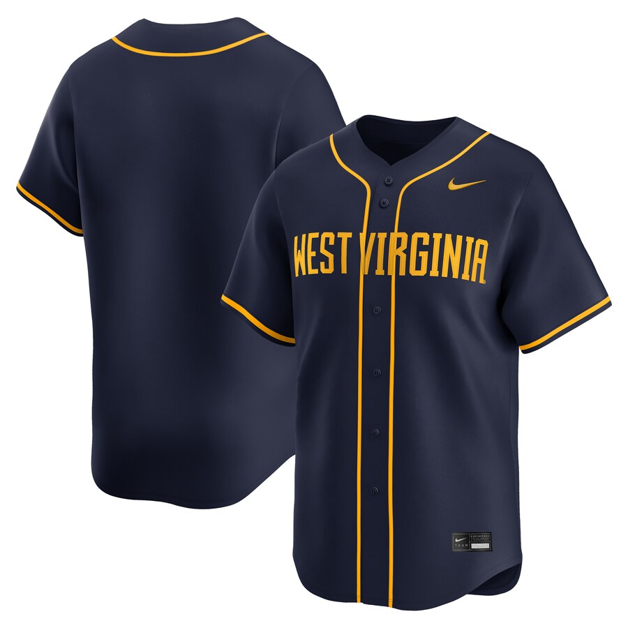 Men's Nike Navy West Virginia Mountaineers College Limited Baseball Jersey