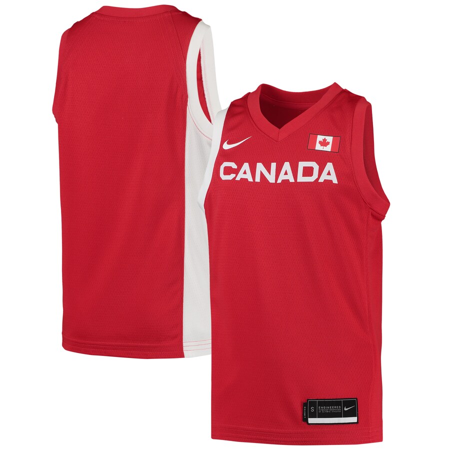 Youth Canada Basketball Nike Red 2020 Summer Olympics Replica Team Jersey