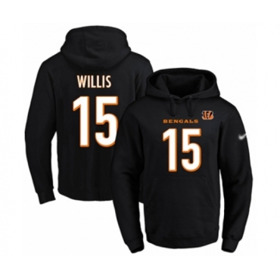 Football Men's Cincinnati Bengals #15 Damion Willis Black Name & Number Pullover Hoodie