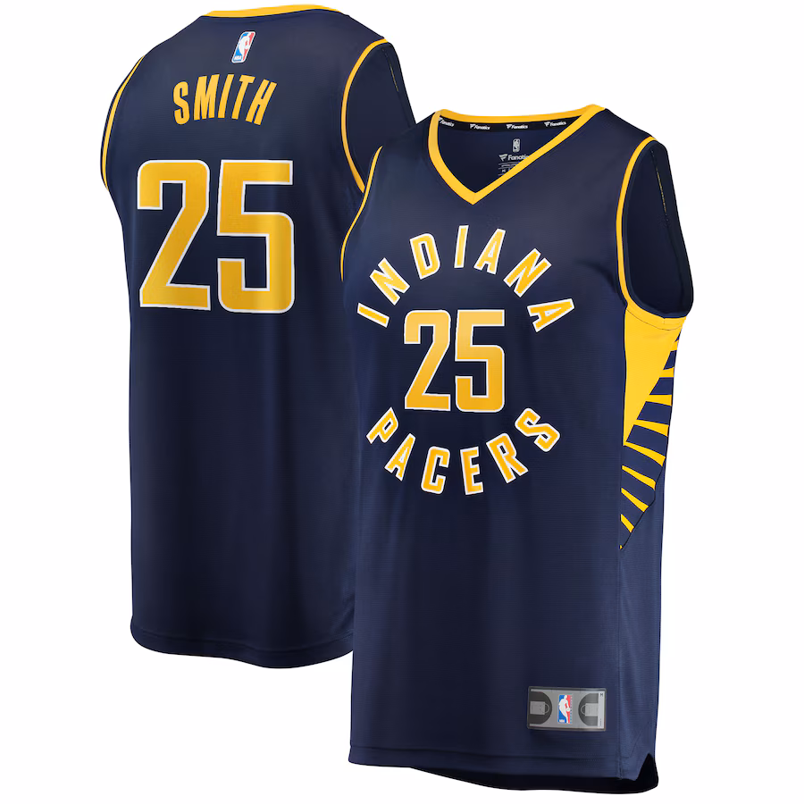 Men's Indiana Pacers Jalen Smith Fanatics Navy Fast Break Replica Jersey - Icon Edition