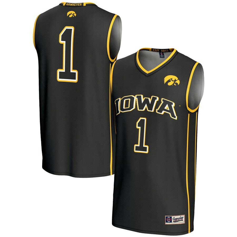 #1 Iowa Hawkeyes GameDay Greats Youth Lightweight Basketball Jersey - Black