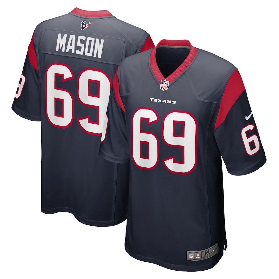 Men's Houston Texans Shaq Mason Nike Navy Game Player Jersey