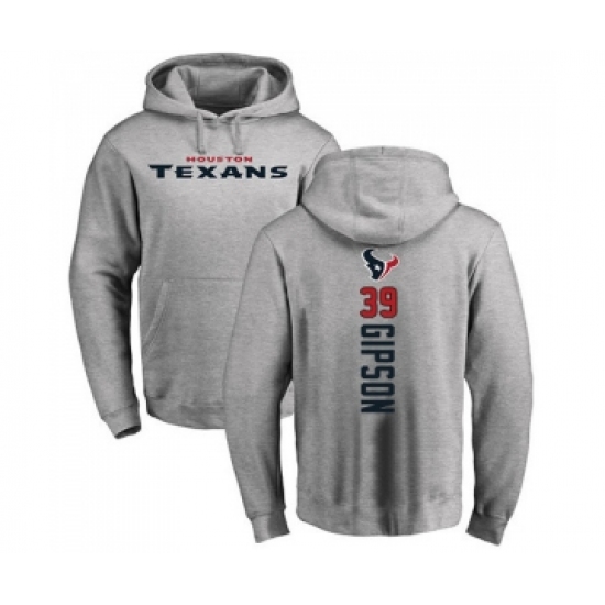 Football Houston Texans #39 Tashaun Gipson Ash Backer Pullover Hoodie
