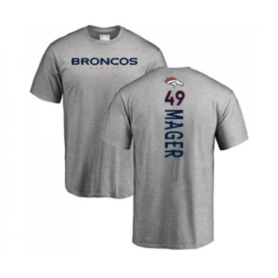 Football Denver Broncos #49 Craig Mager Ash Backer T-Shirt