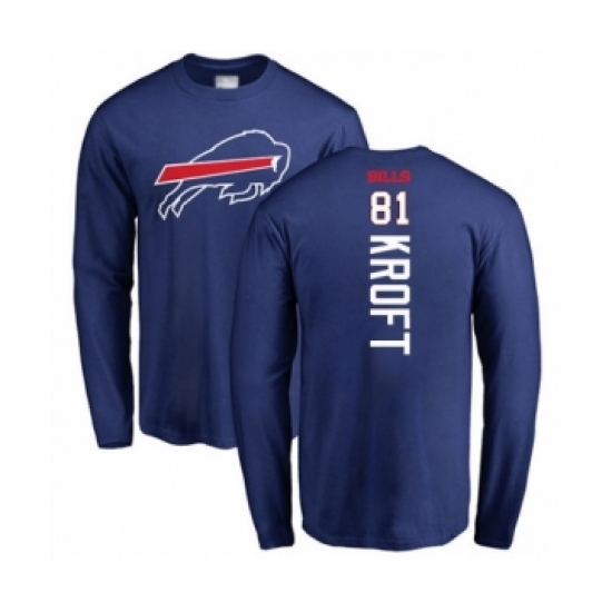 Football Buffalo Bills #81 Tyler Kroft Royal Blue Backer Long Sleeve T-Shirt