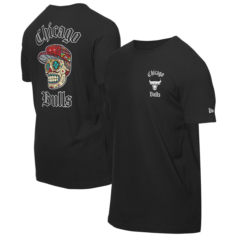 Men's Chicago Bulls New Era Black Sugar Skulls T-Shirt