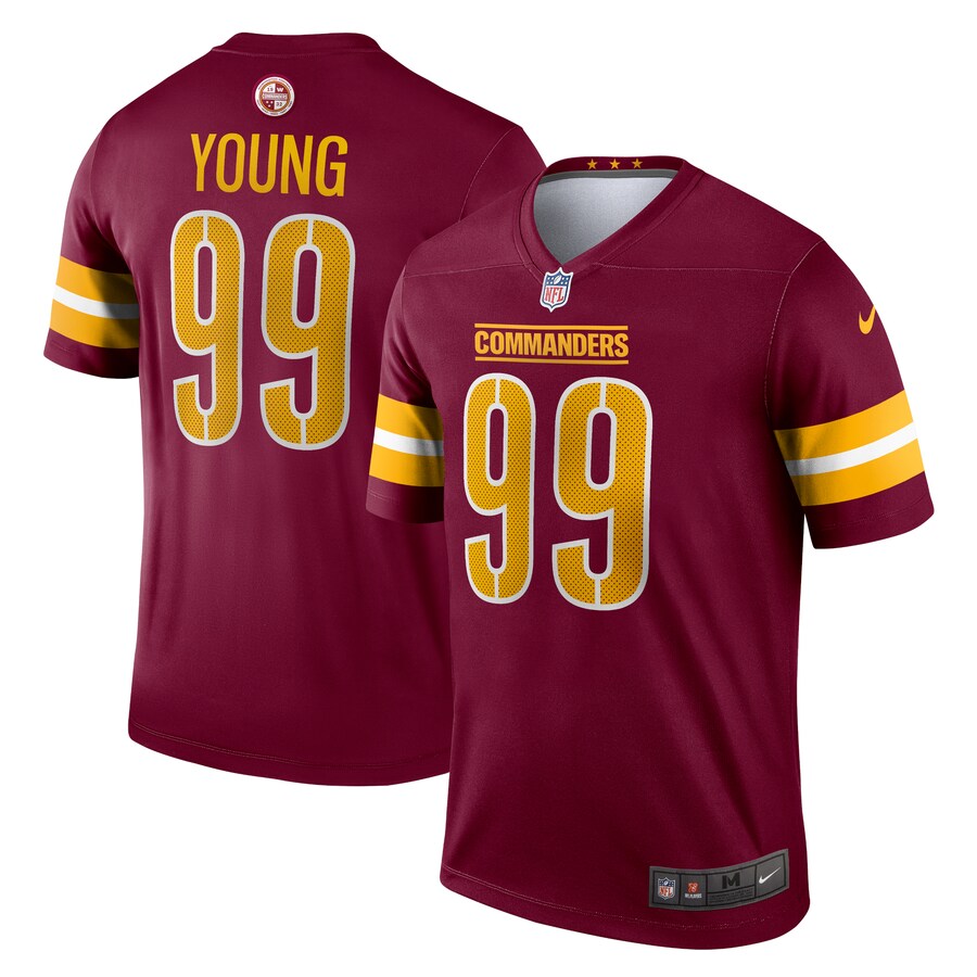 Men's Washington Commanders Chase Young Nike Burgundy Team Legend Player Performance Top