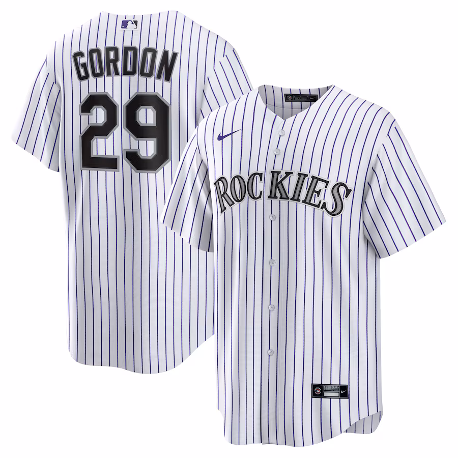Men's Colorado Rockies Tanner Gordon Nike White Home Replica Jersey