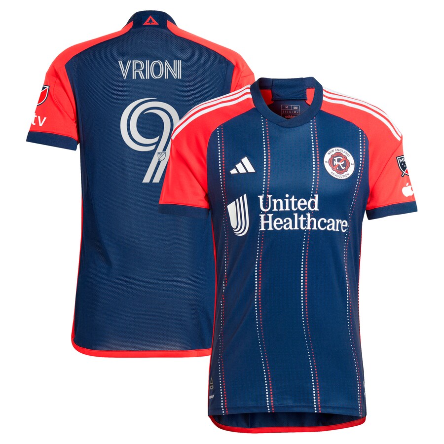 Men's New England Revolution Giacomo Vrioni adidas Navy 2024 Boston Tea Party Authentic Player Jersey