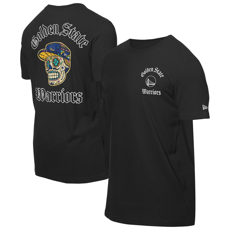 Men's Golden State Warriors New Era Black Sugar Skulls T-Shirt