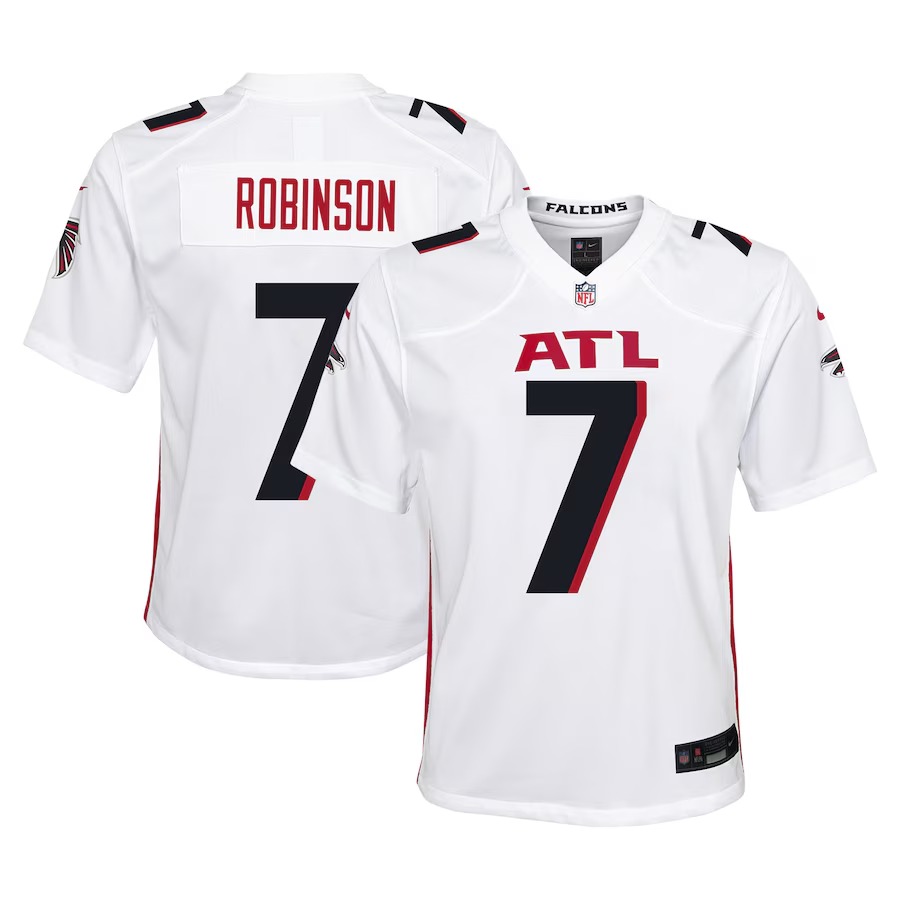 Youth Atlanta Falcons Bijan Robinson Nike White Player Game Jersey