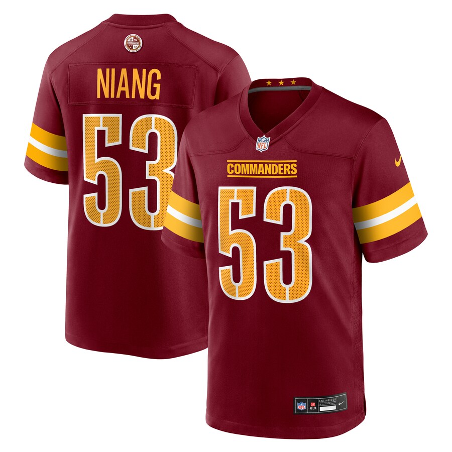 Men's Washington Commanders Lucas Niang Nike Burgundy Team Game Jersey